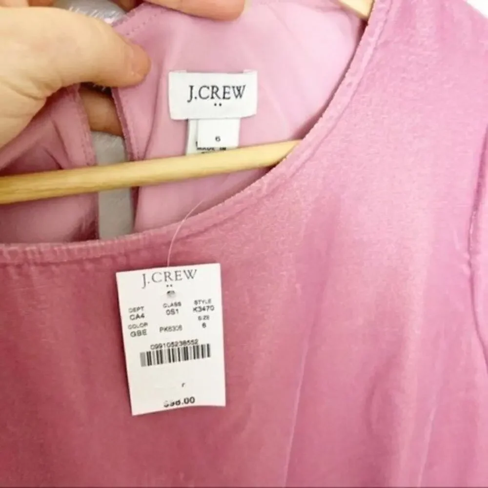 J.Crew Velvet Tulip Hem Dress Guava Berry Pink 6